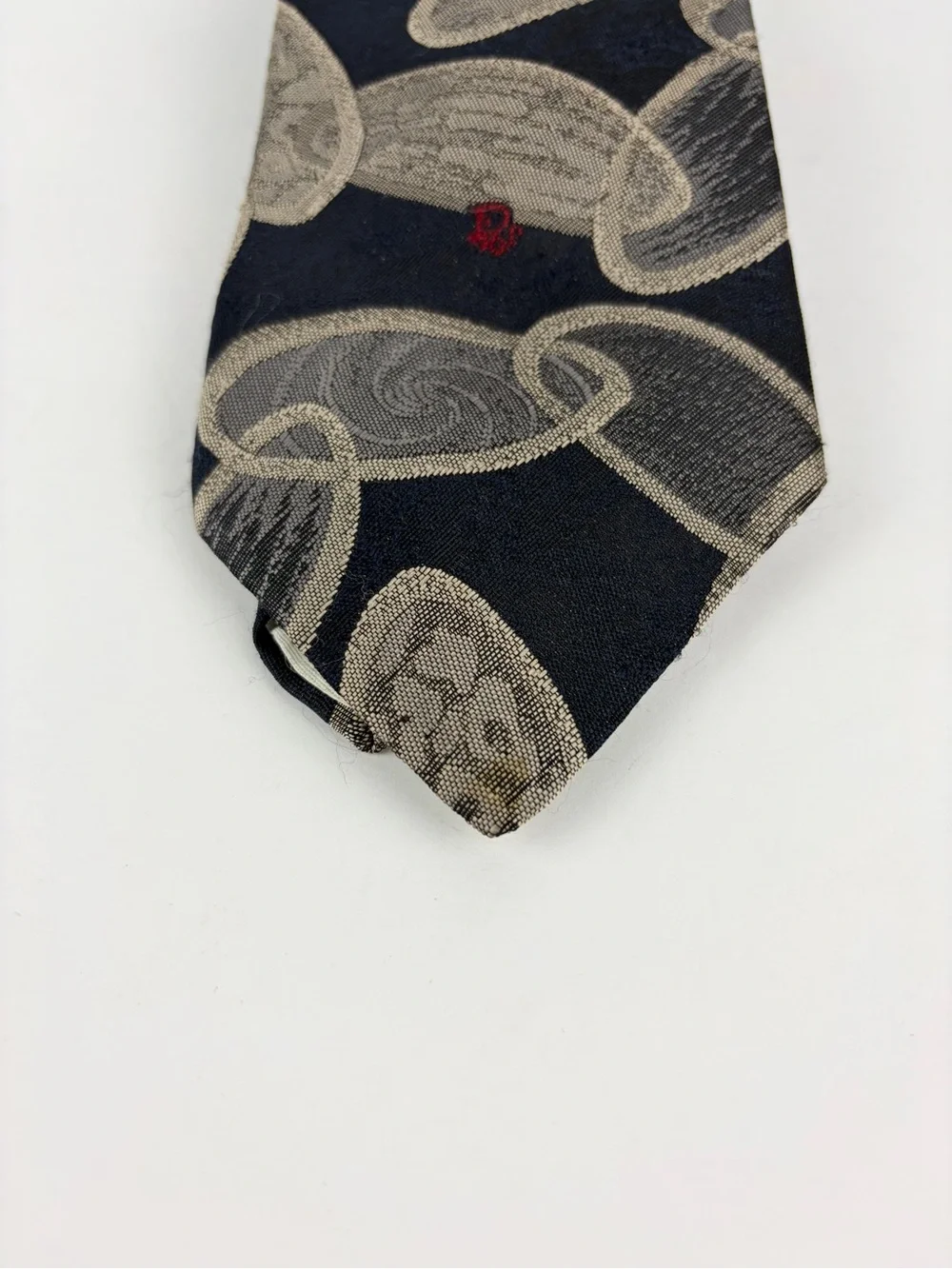 Christian Dior Monsieur Tie Oval Abstract Design Silk Necktie